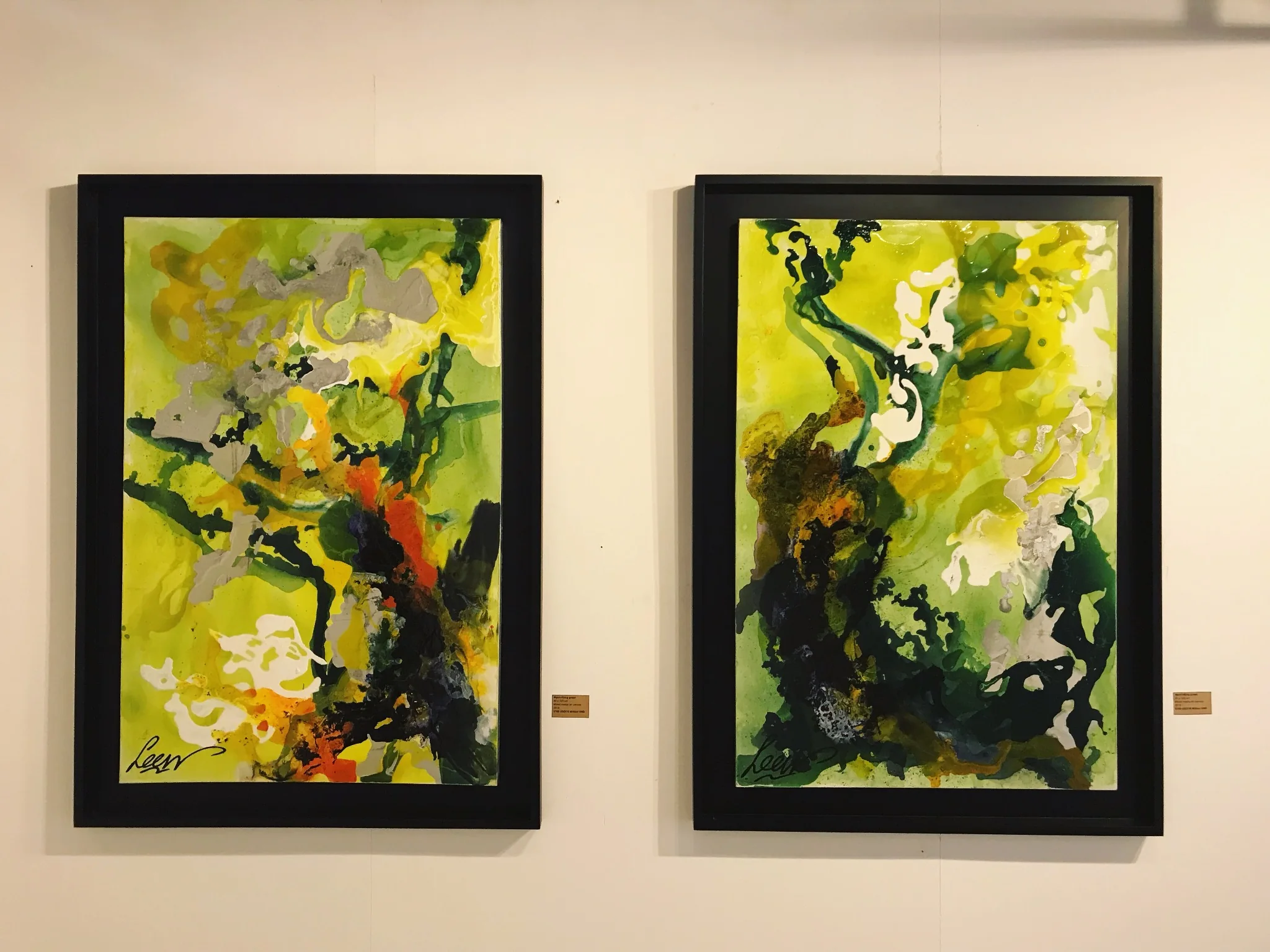 Green abstract pair